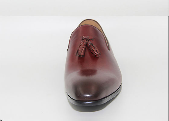 Tassel Нижние каблуки Свадебные туфли Loafers стиль Бык круглый палец Ручной Оксфордские туфли