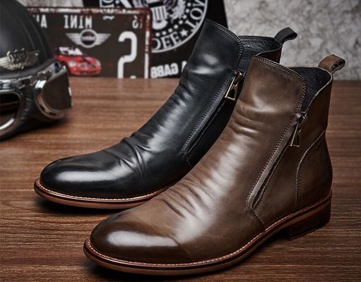 Круглые мужские ботинки для лодыжек шнурки подлинная кожа винтажные острые ботинки для ног