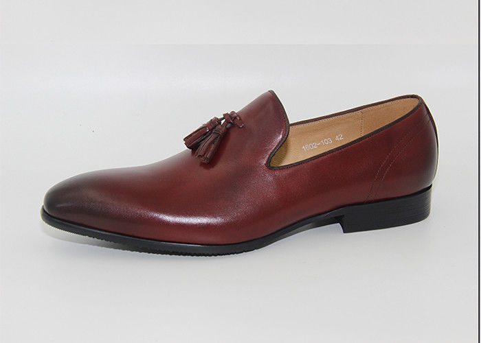 Tassel Нижние каблуки Свадебные туфли Loafers стиль Бык круглый палец Ручной Оксфордские туфли